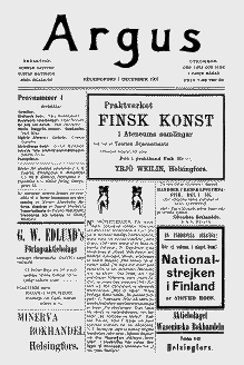 Argus första provnummer, december 1907
